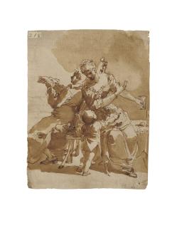 Gaetano Gandolfi - Scène Mythologique : Le Banquet De Didon Et Enée (?)