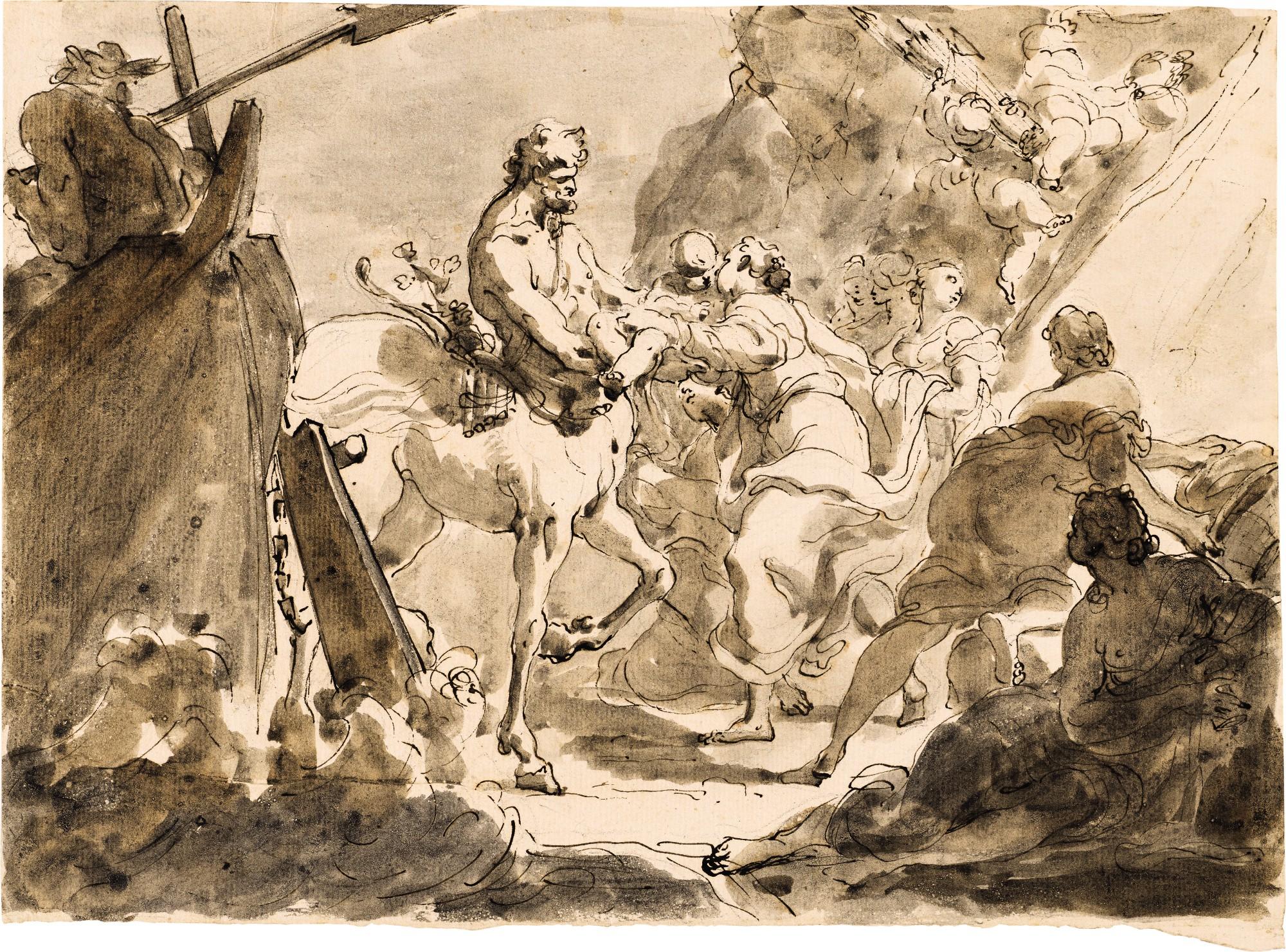 Gaetano Gandolfi - Thetis entrusting the infant Achilles to the centaur Chiron