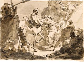 Gaetano Gandolfi - Thetis entrusting the infant Achilles to the centaur Chiron