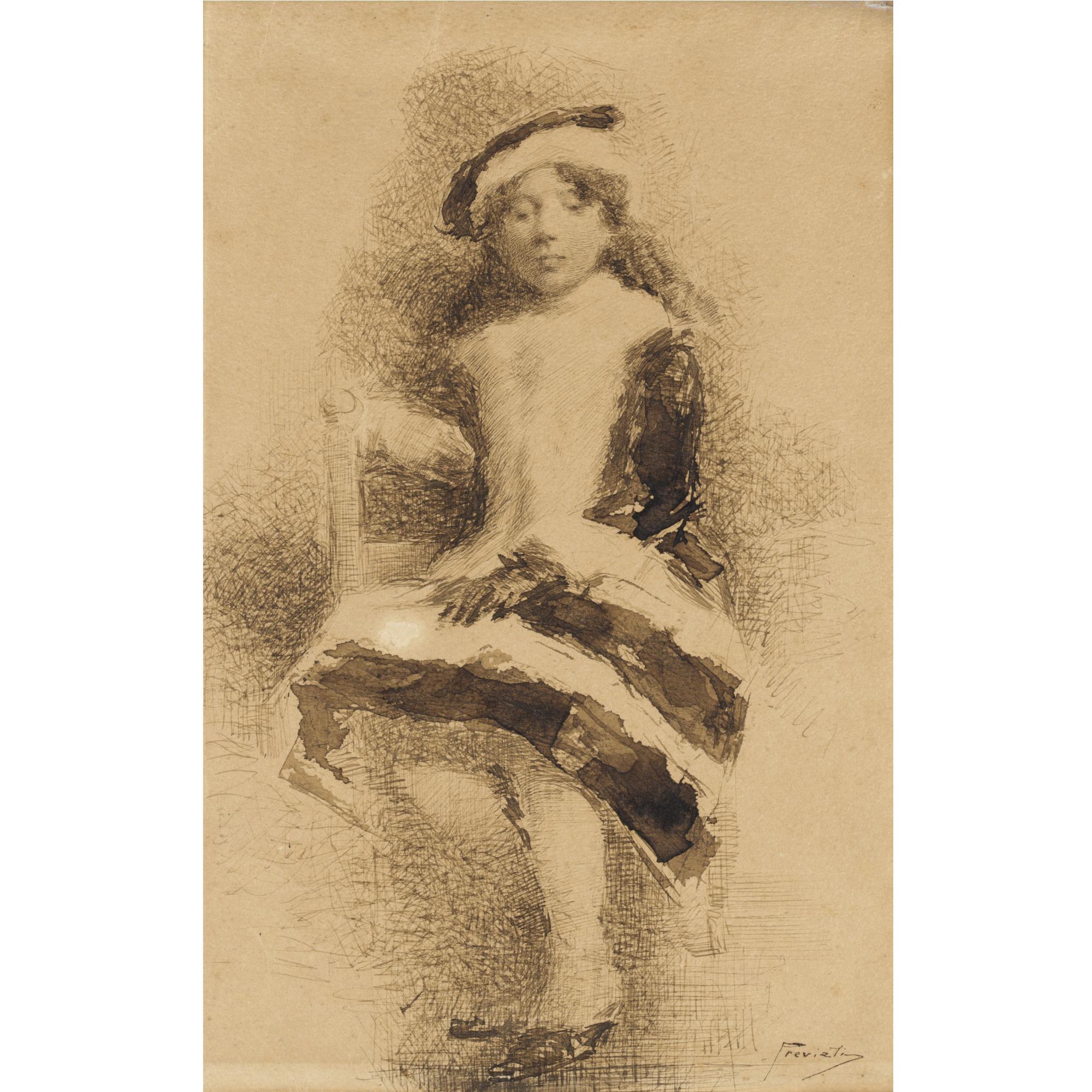 Gaetano Previati - Ritratto Di Scolaretta