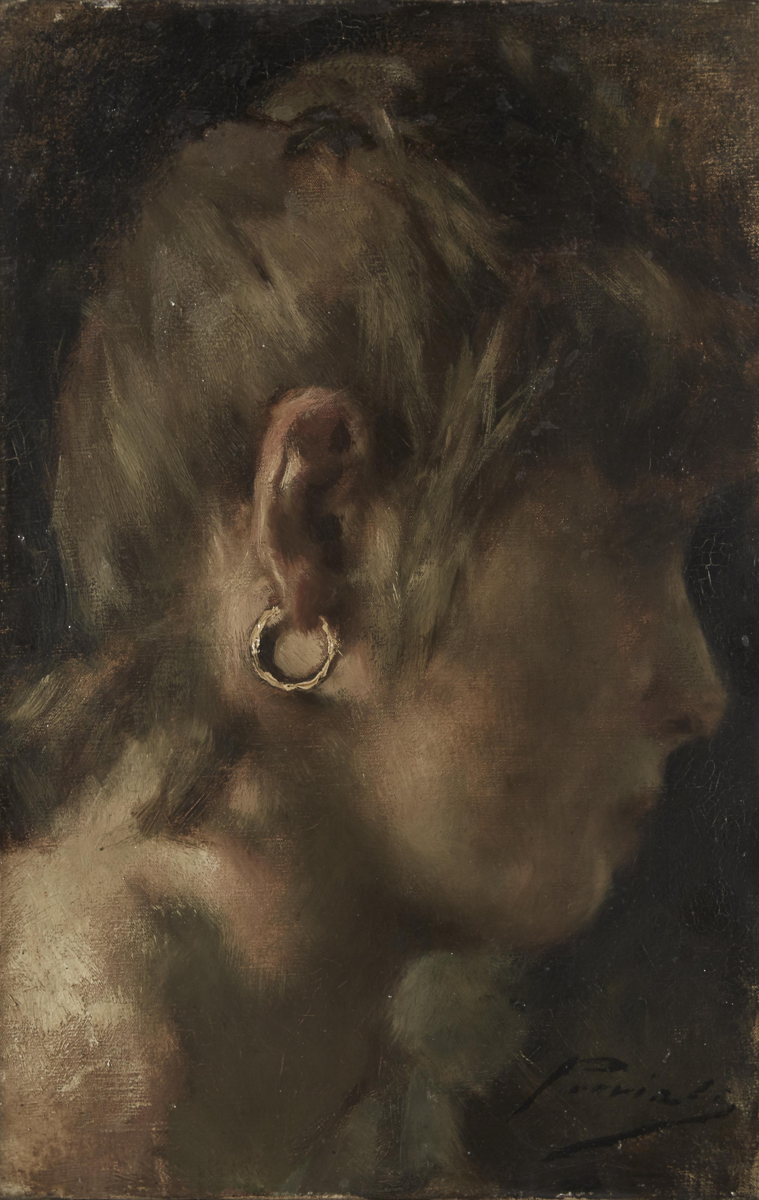 Gaetano Previati - Testa di donna di profilo