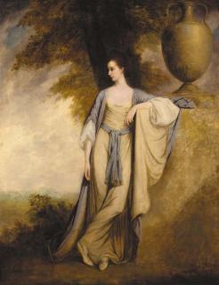 Gainsborough Dupont - A young gentleman seated on a bank with a boy, a terrier at their feet, in a wooded landscape