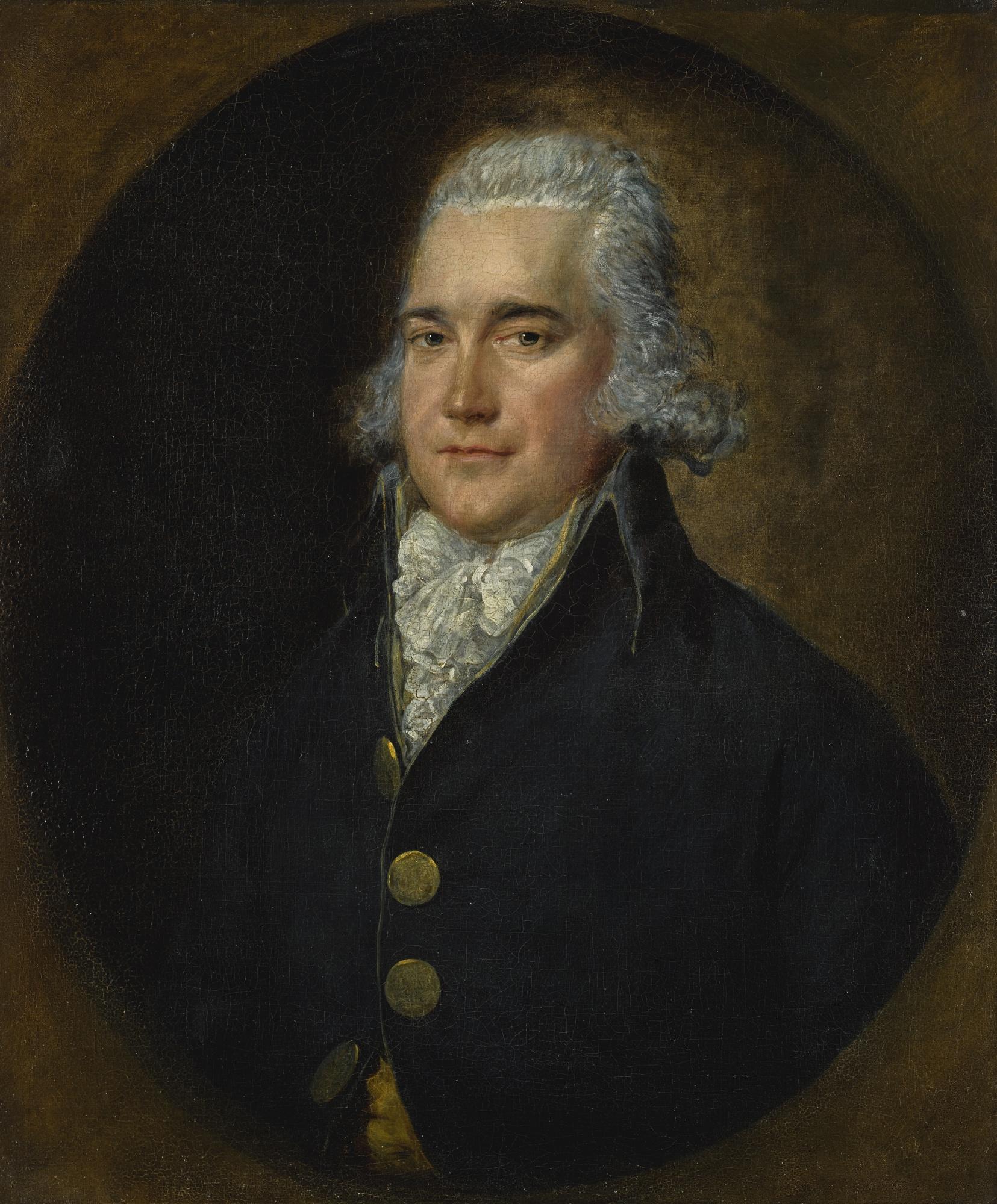Gainsborough Dupont - Portrait Of A Member Of The Elder Brethren Of Trinity House, Bust-Length, Wearing A Blue Coat And White Lace Cravat