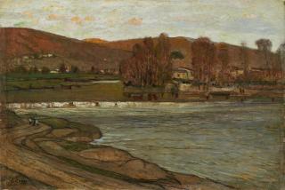 Galileo Chini - Veduta dell\'Arno da Pontassieve