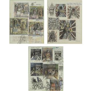 Ganesh Pyne - Three Untitled Works