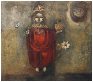 Ganesh Pyne - Untitled (Laxmi Emerging from the Ocean)