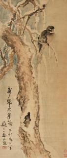 Gao Jianfu - Parrot Resting on a Branch