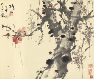 Gao Jianfu - Plum Blossoma On Gnarled Branches