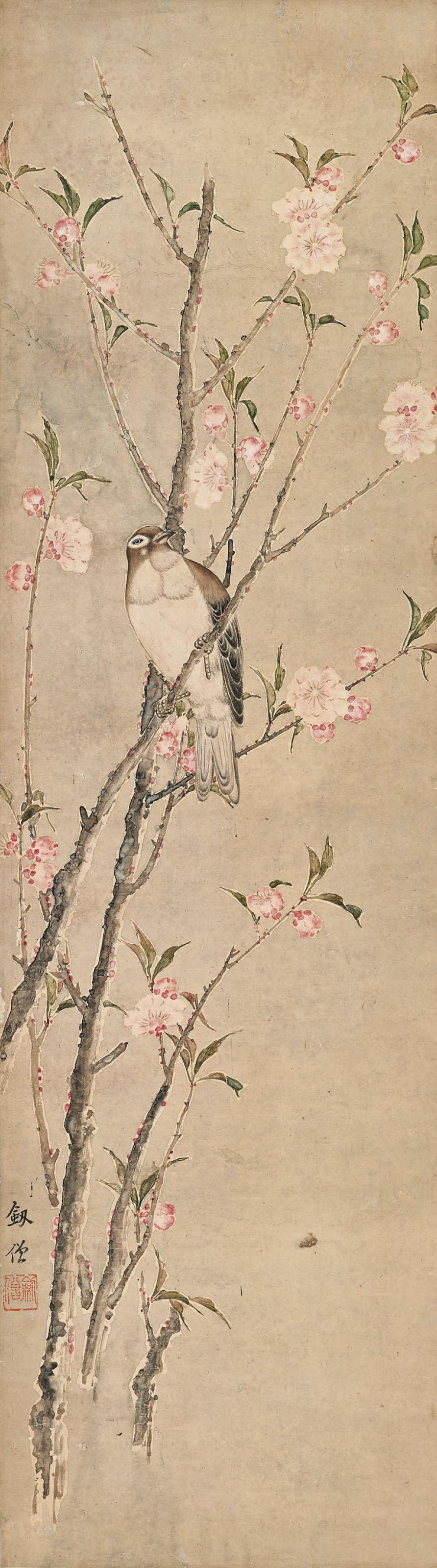 Gao Jianseng - Peach Blossom And Bird