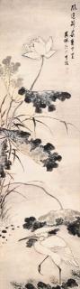 Gao Qipei - Egret By A Lotus Pond