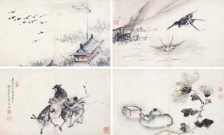 Gao Qipei - Landscapes, Figures, Birds And Flowers