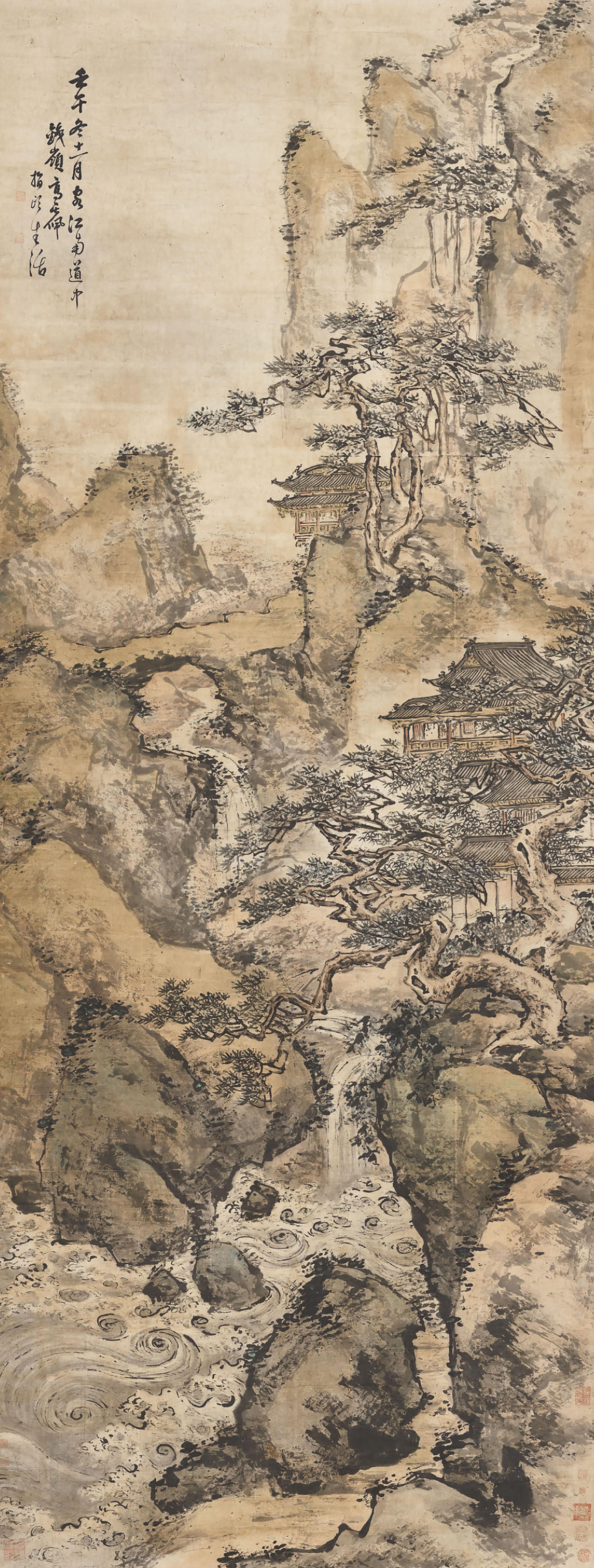 Gao Qipei - Pavilion Amidst Mountains And Streams