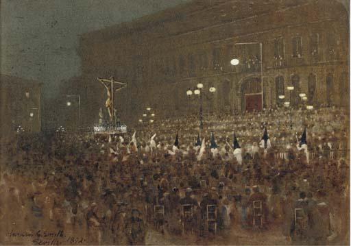 Garden Grant Smith, R.S.W. - A religious procession, Seville