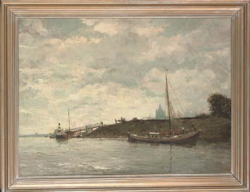 Gari Melchers - A peaceful day on the river