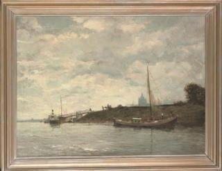 Gari Melchers - A peaceful day on the river