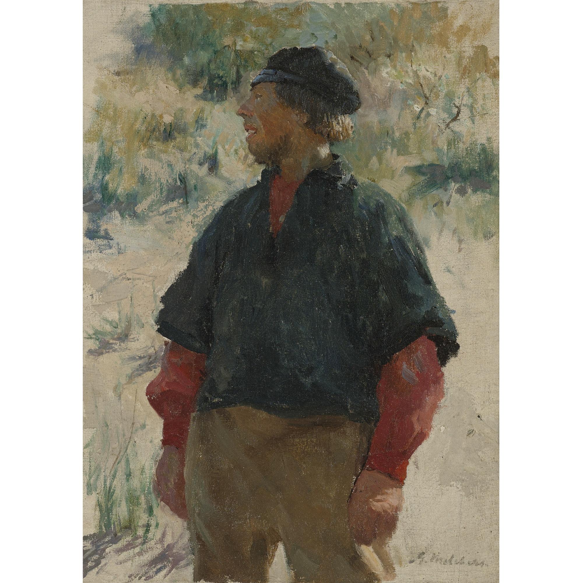 Gari Melchers - Fisherman In The Dunes
