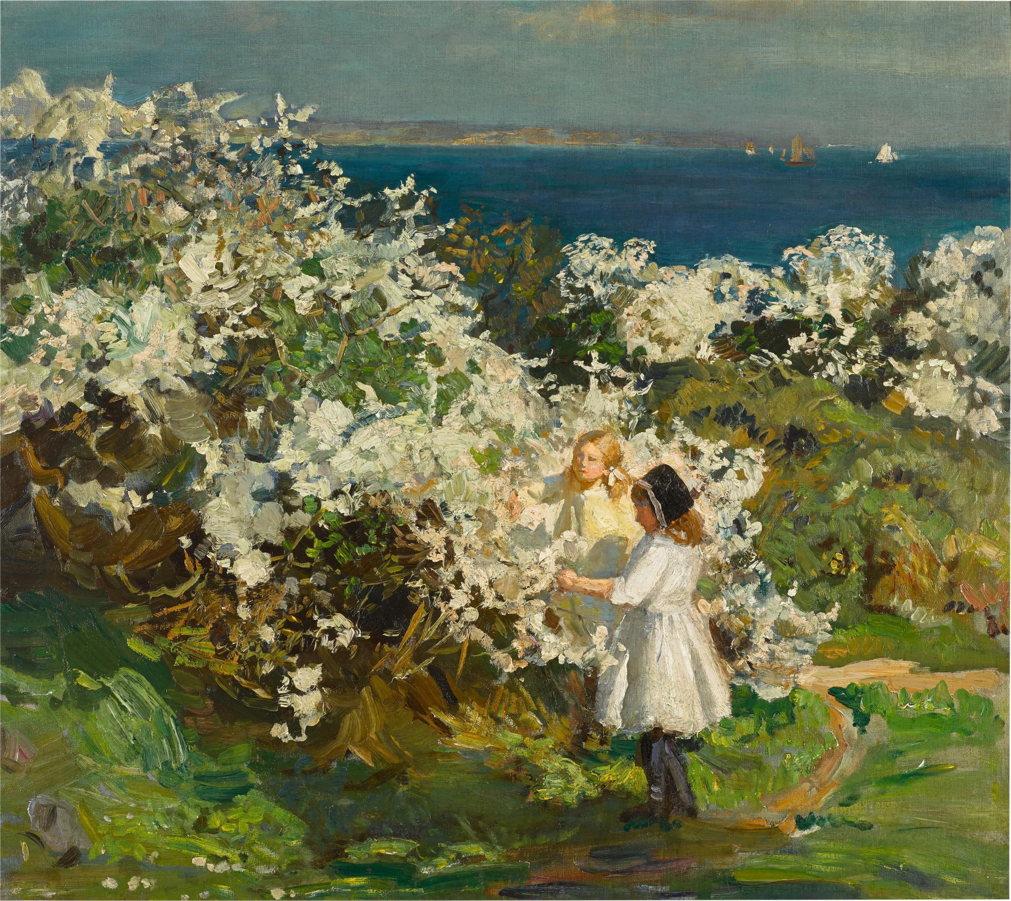 Garnet Ruskin Wolseley - Picking Blossom over Mount’s Bay