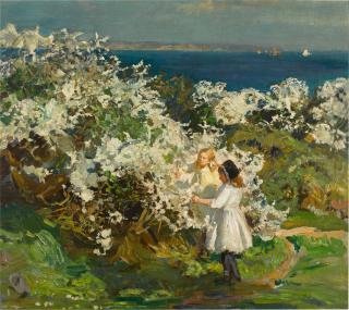 Garnet Ruskin Wolseley - Picking Blossom over Mount’s Bay
