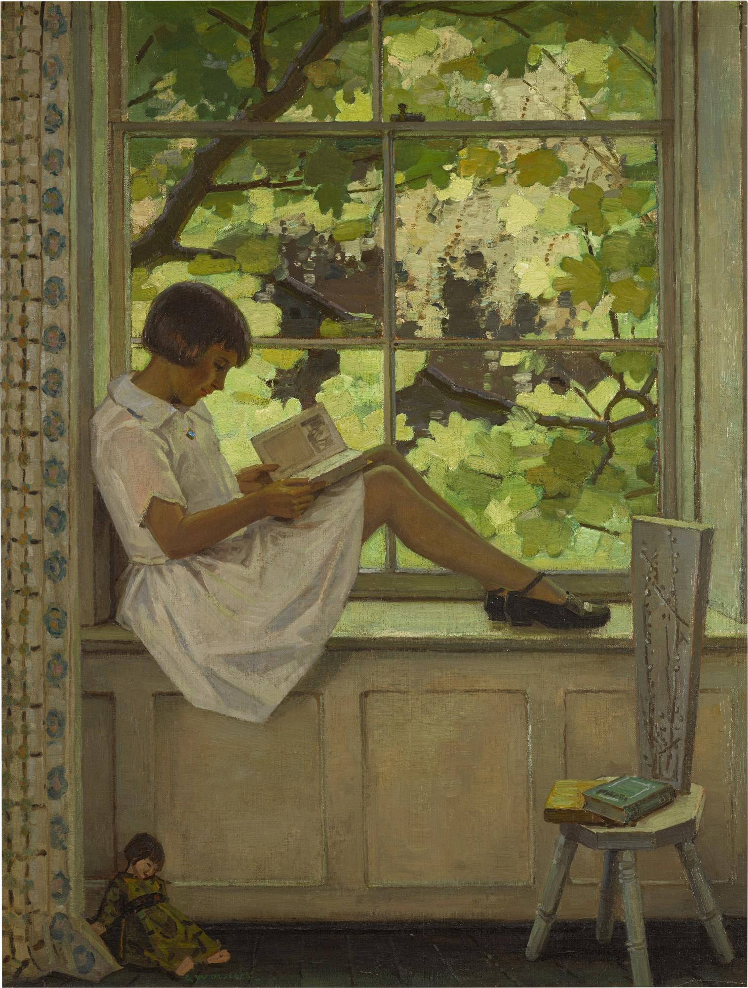 Garnet Ruskin Wolseley - Reading on the Windowsill