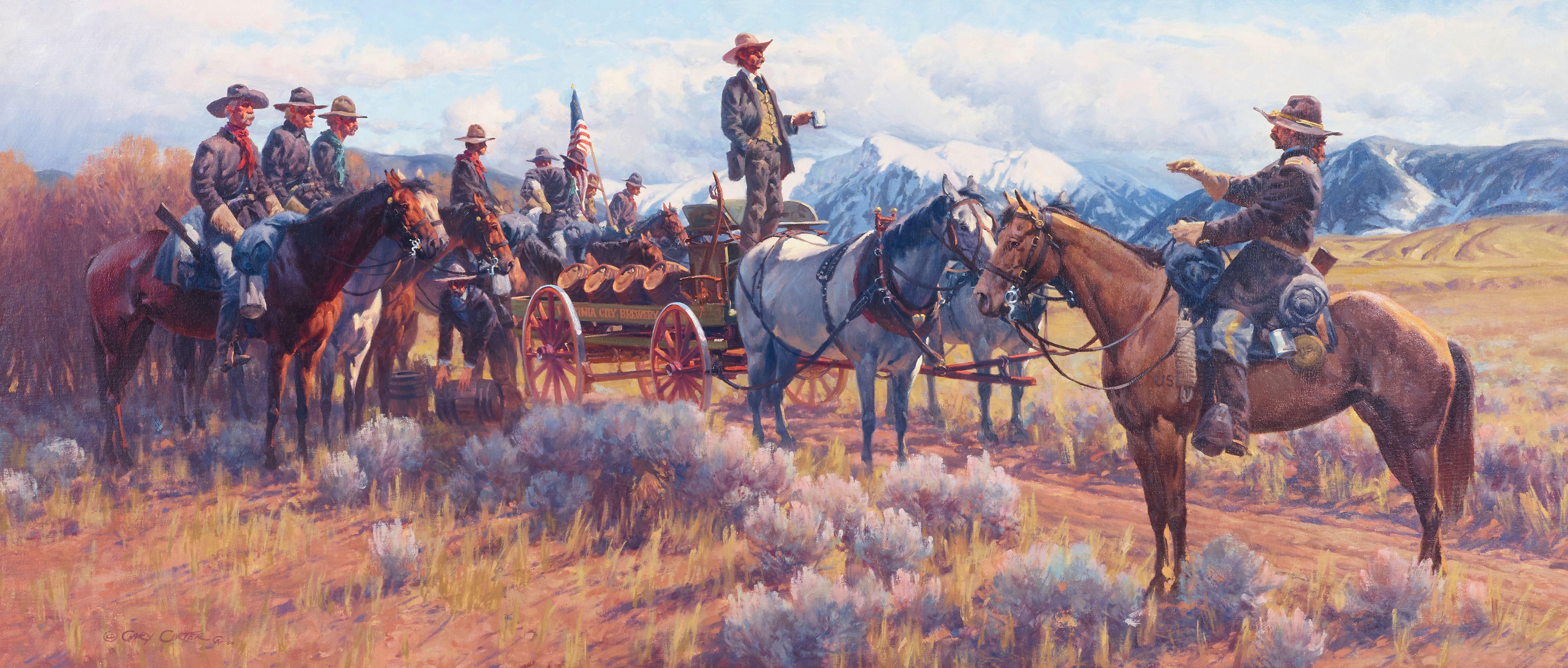 Gary Carter - Fortification 26 x 60 in. framed 37 x 72 in.