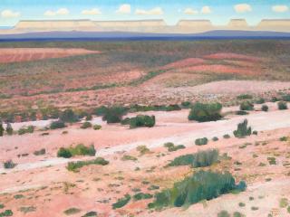 Gary Ernest Smith - Desert Wash, Distant Mesas