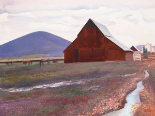 Gary Ernest Smith - Horse Pasture 30 x 40 in. framed 37 x 47 in.