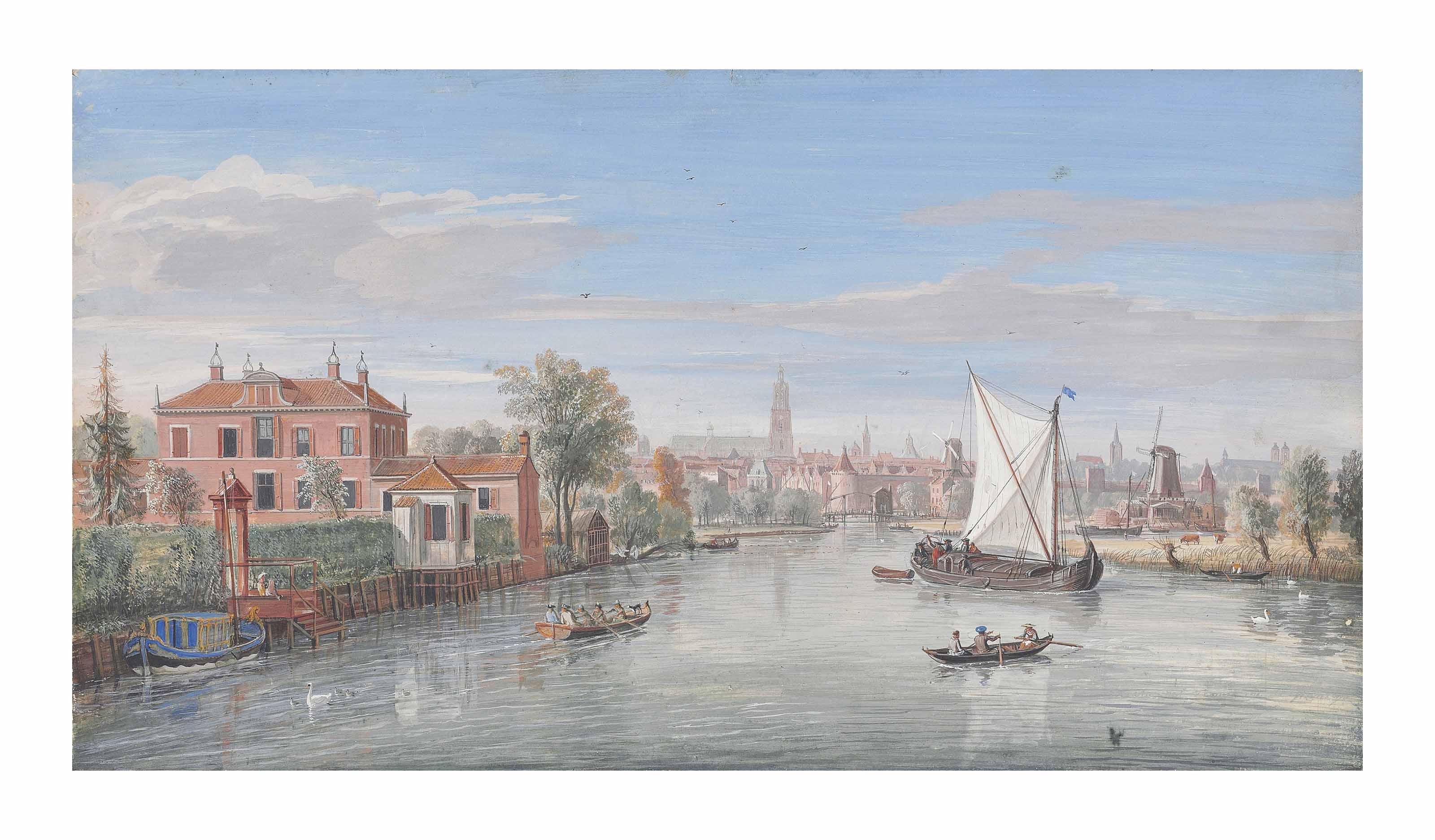 Gaspar Van Wittel, Called Vanvitelli - A view of Amersfoort from the Eem river