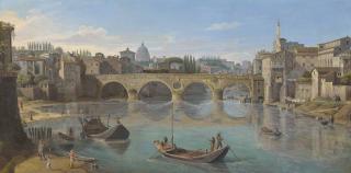 Gaspar Van Wittel, Called Vanvitelli - The Tiber, Rome, with the Ponte Sisto