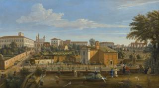 Gaspar Van Wittel - Rome, A View Of The Church Of Santi Marcellino E Pietro, From The Vigna Ciccolini, With The Palazzo Laterano, The Church Of San Giovanni In Laterano, The Ospedale Di San Giovanni And Ruins Of The Claudian Aqueduct Beyond