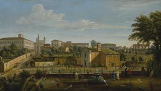 Gaspar van Wittel - Rome, A View Of The Church Of Santi Marcellino E Pietro, From The Vigna Ciccolini, With The Palazzo Laterano, The Church Of San Giovanni In Laterano, The Ospedale Di San Giovanni And Ruins Of The Claudian Aqueduct Beyond