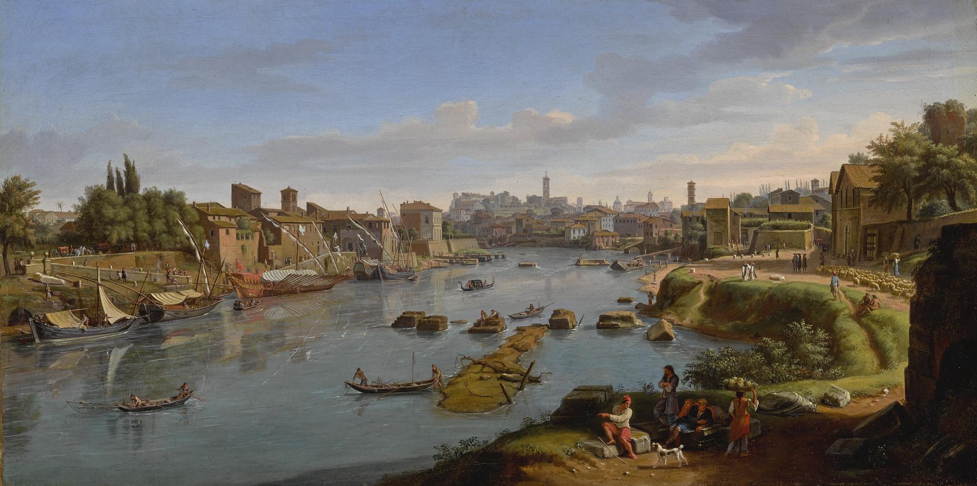 Gaspar Van Wittel - Rome, A View Of The Port Of Ripa Grande
