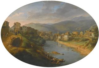 Gaspar Van Wittel - Tivoli, A View Of The Town And The River Aniene Before The Old Waterfall