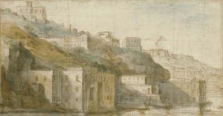Gaspar Van Wittel - View of Mergellina on the Bay of Naples, with Capodimonte beyond