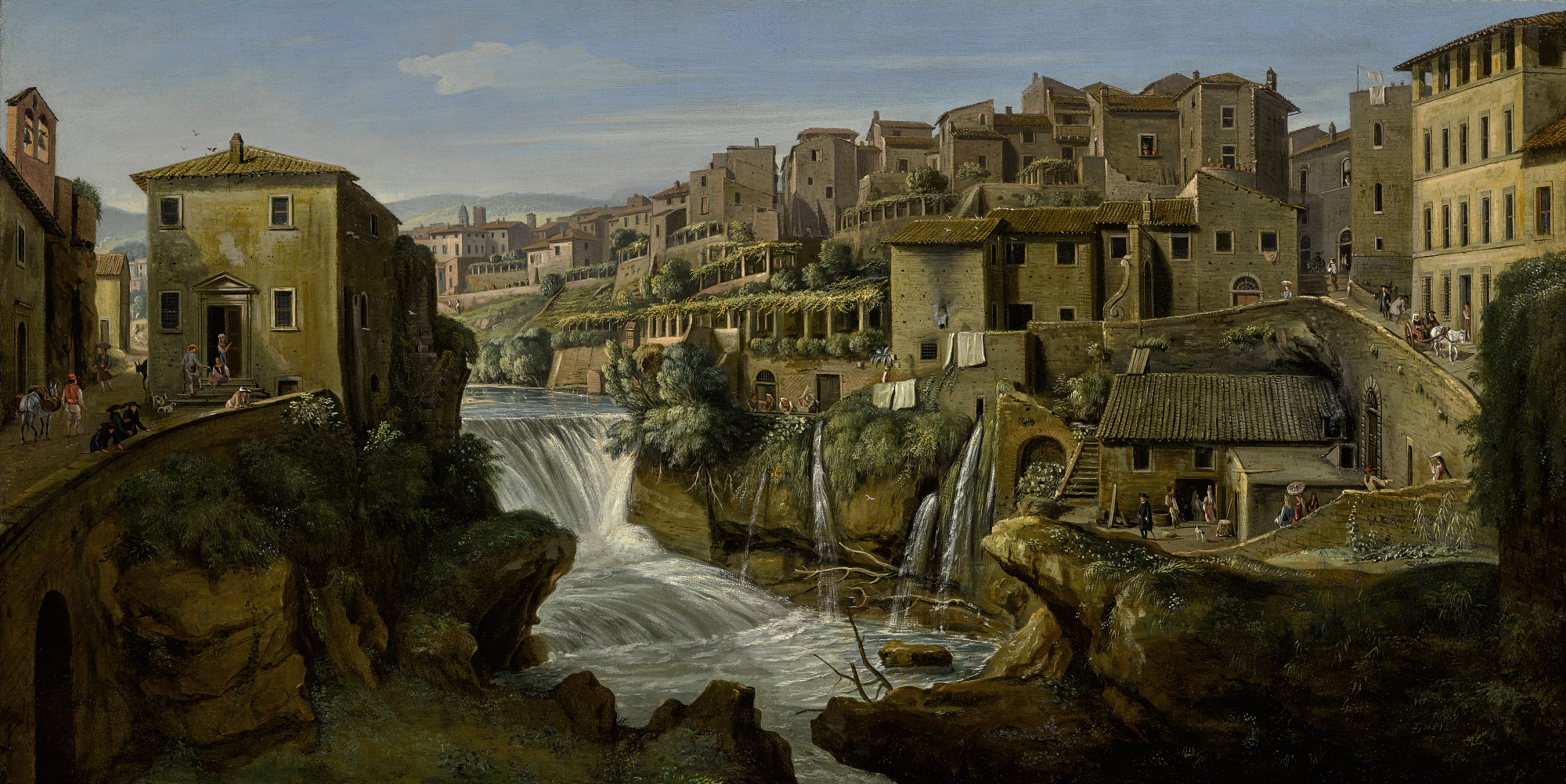 Gaspar Van Wittel - View Of Tivoli With The Old Waterfall And Left Bank Of The River Aniene