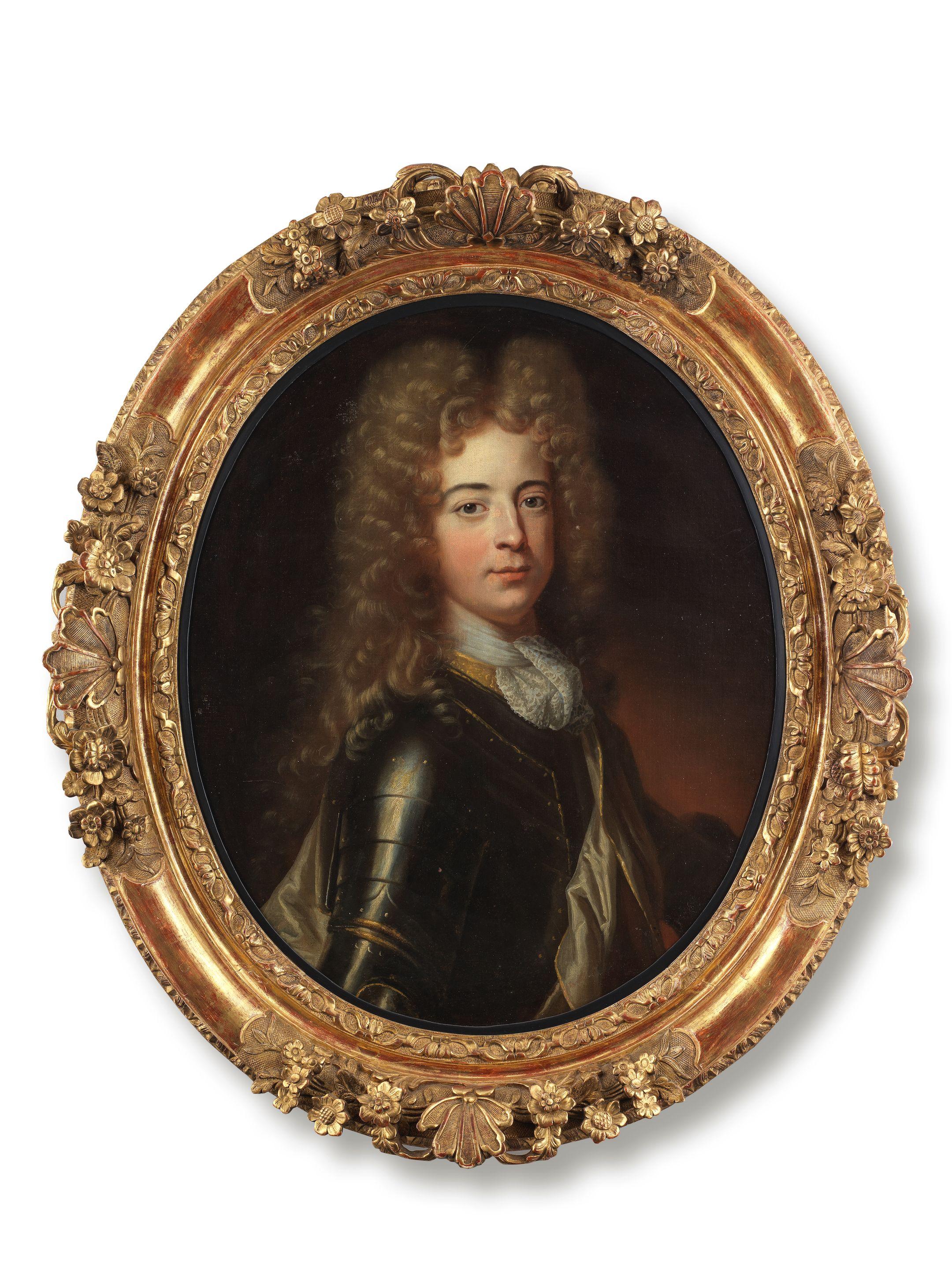 Gaspard Rigaud - Portrait of a young man, bust-length, in armour with a white sash