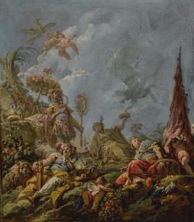 Gaspare Diziani - A Bozzetto, Possibly An Allegory Of The Four Continents