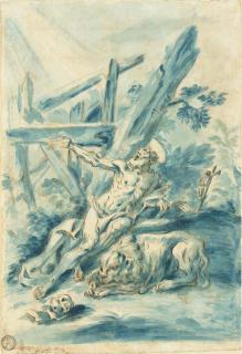 Gaspare Diziani - Saint Jérôme avec un lion dans un paysage