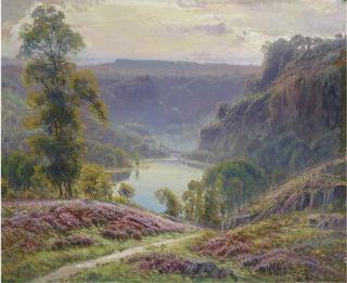 Gaston Anglade - The view down to the lake at dusk