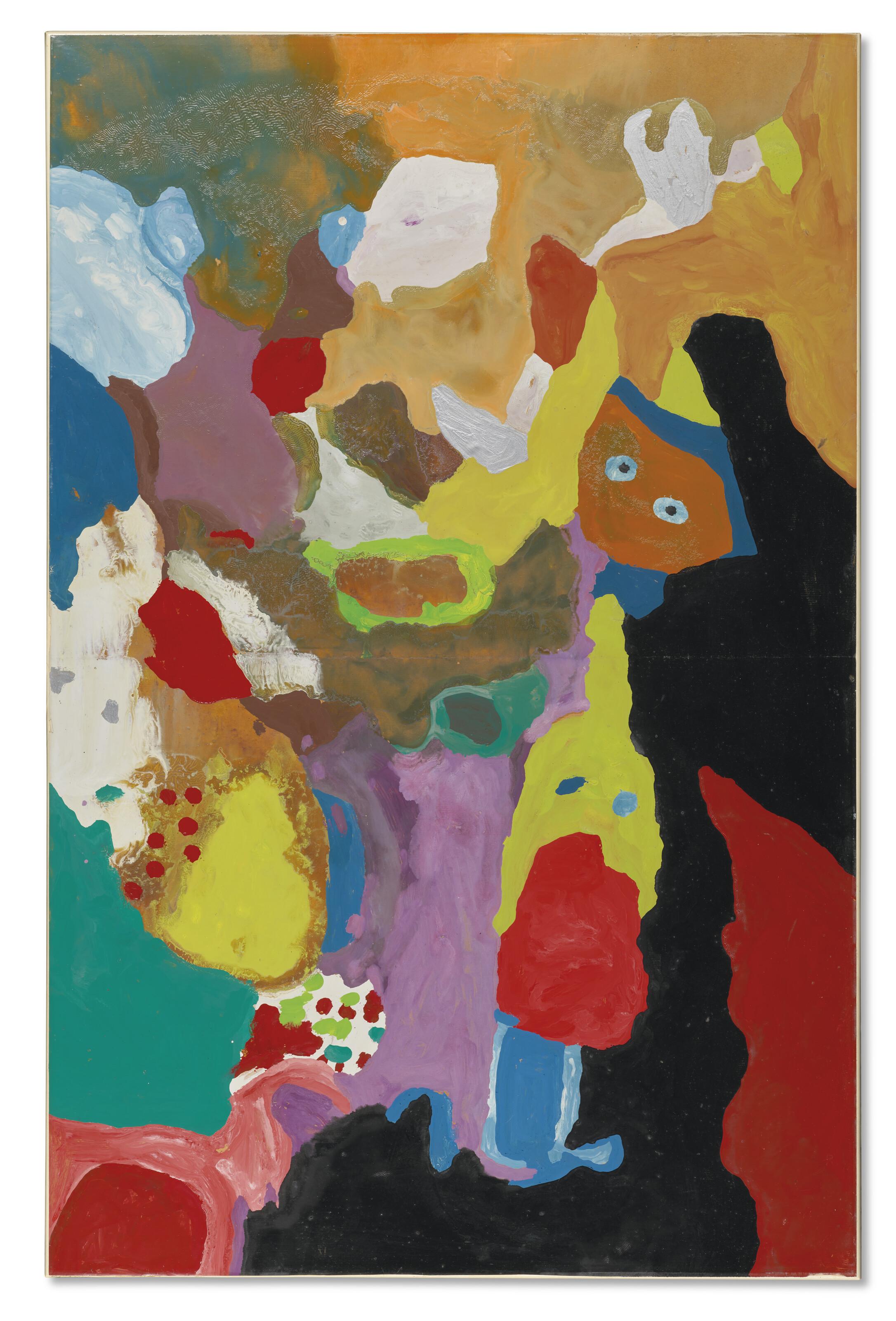 Gaston Chaissac - Composition au visage orange et aux yeux bleus