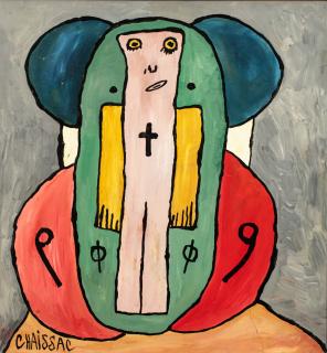 Gaston Chaissac - Personnage a la Croix ou L\'Ange N°4