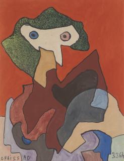 Gaston Chaissac - Personnage aux yeux bleu et rose