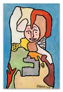 Gaston Chaissac - Personnage Visage Rose No. 3