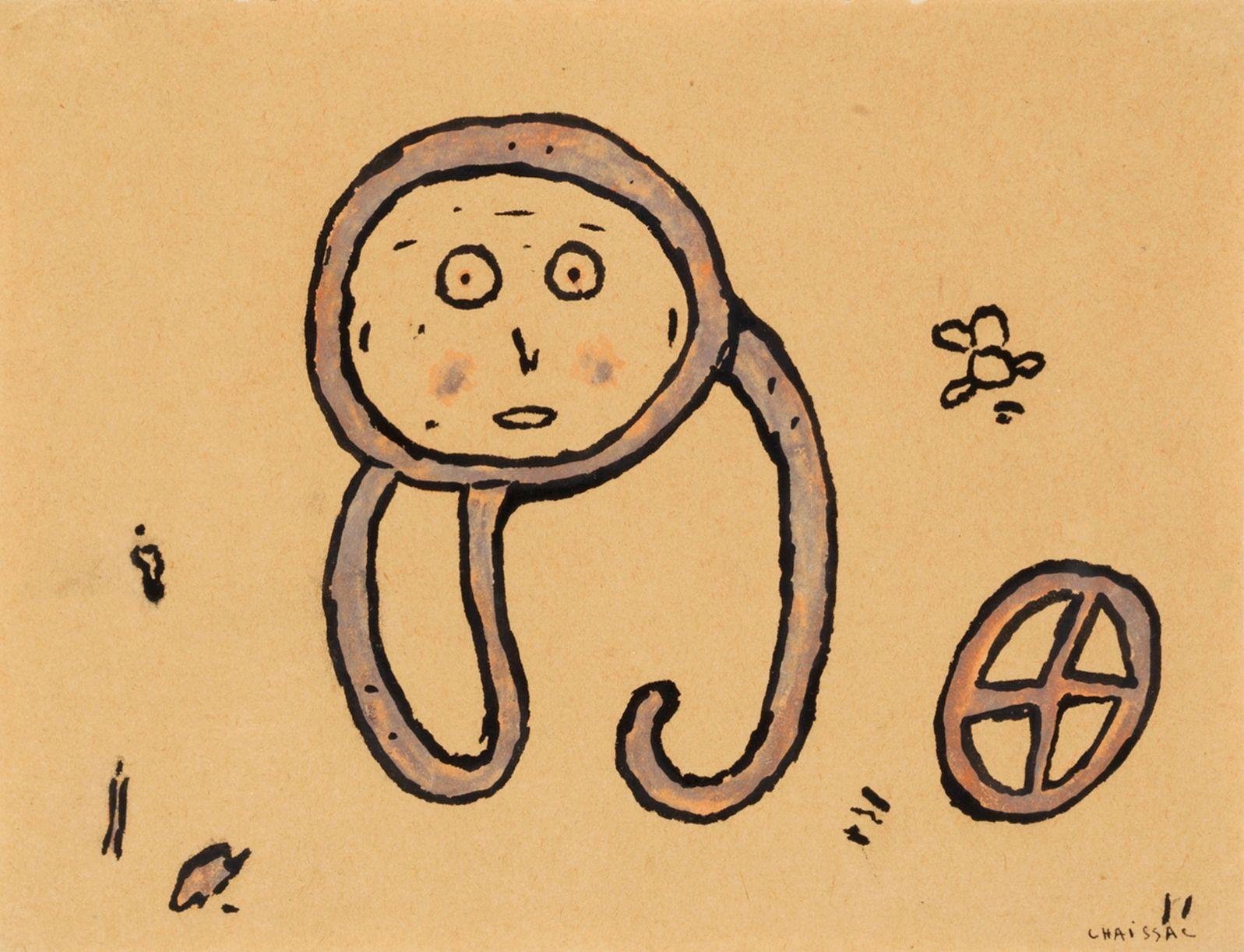 Gaston Chaissac - Visage et roue