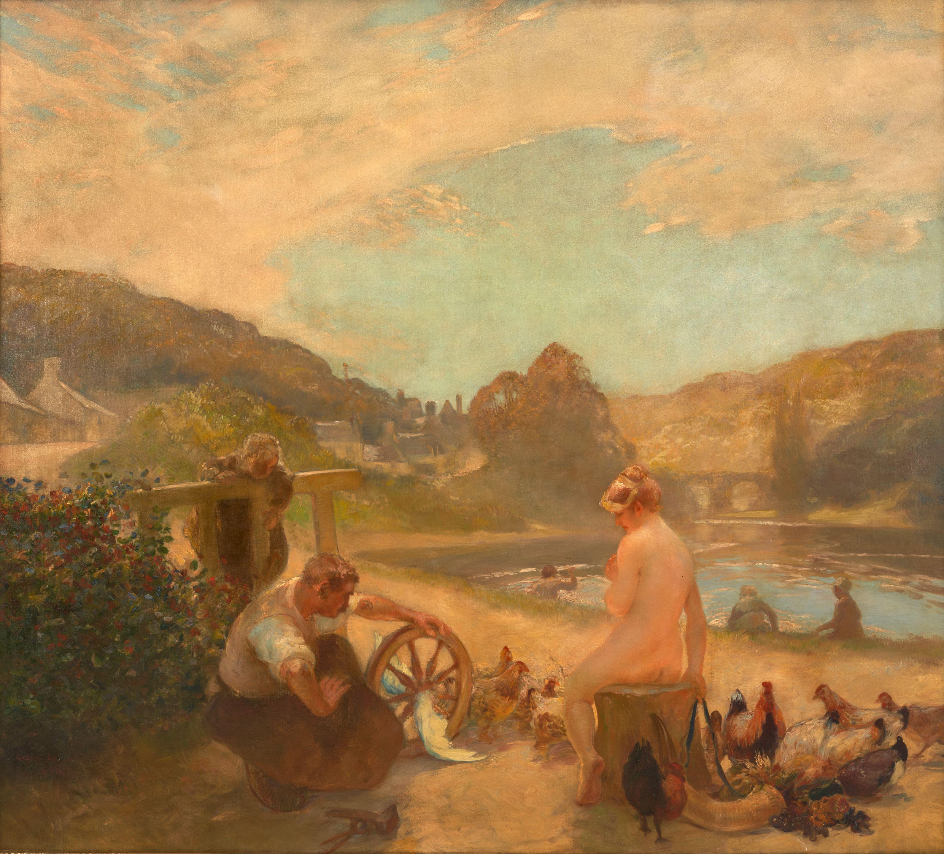 Gaston La Touche - La Fortune en détresse framed 196.0 x 217.0 x 8.0 cm (77 3/16 x 85 7/16 x 3 1/8 in).