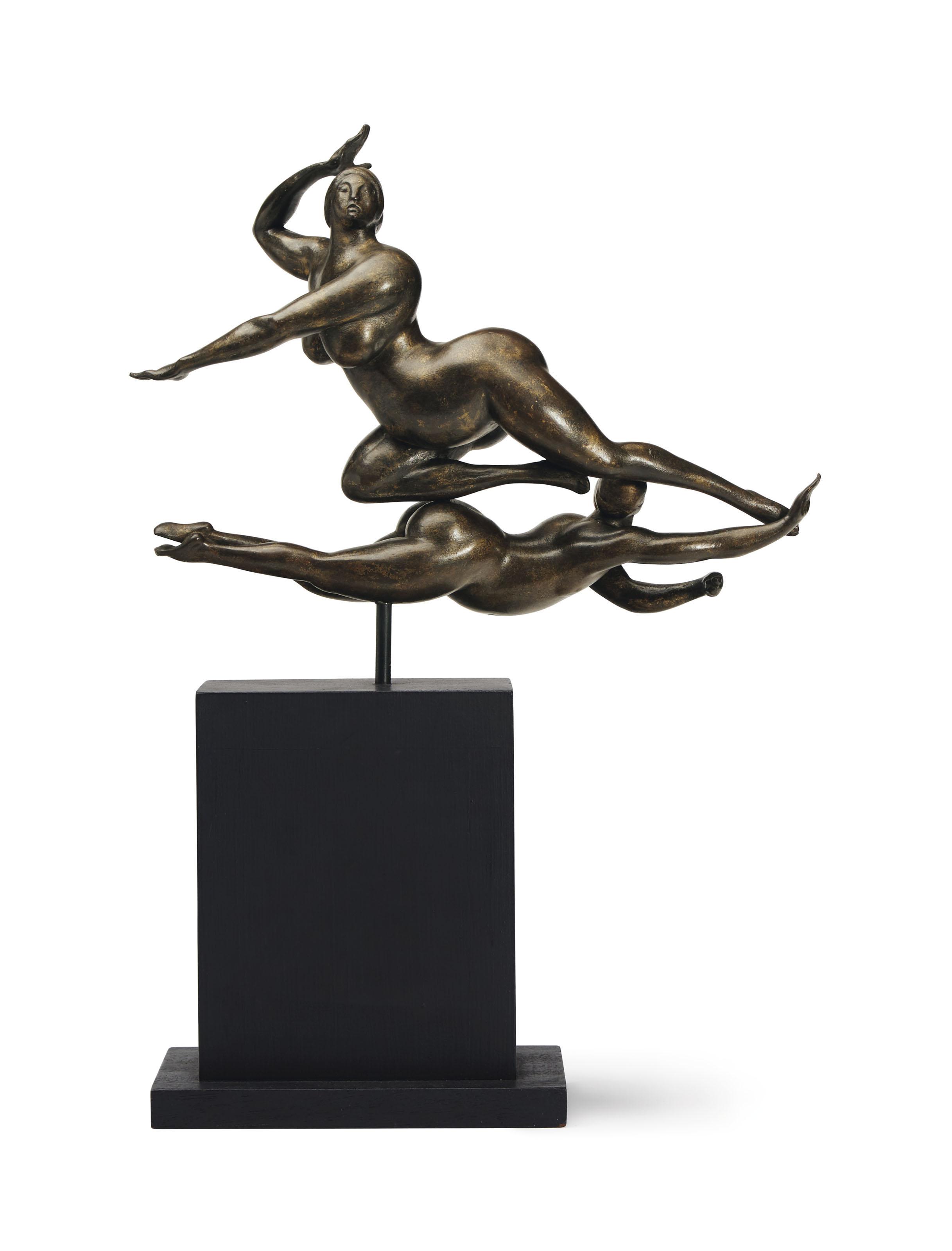 Gaston Lachaise - Flying Figures (Two Floating Nude Acrobats) [LF 30]