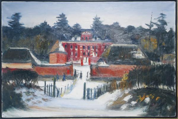 Gaston Sébire - La Maison Rouge dans la Neige