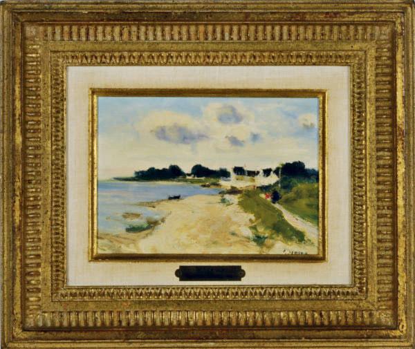 Gaston Sebire - La Promenade; and a companion painting