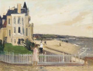 Gaston Sebire - Trouville au personnage rose