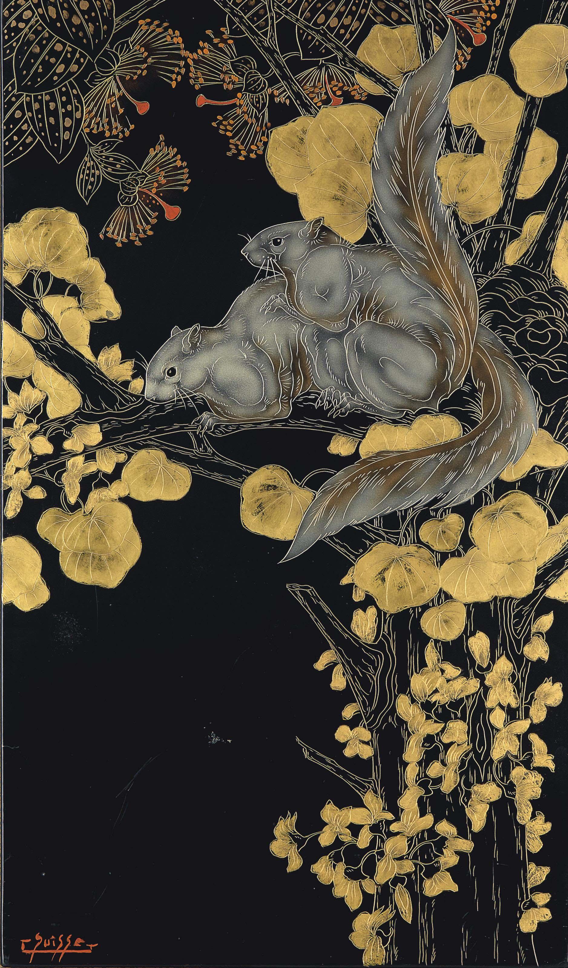 Gaston Suisse - Panneau \'Écureuil De Malaisie\', Vers 1930