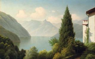 Gavril Pavlovich Kondratenko - A Lake Seen Through Trees